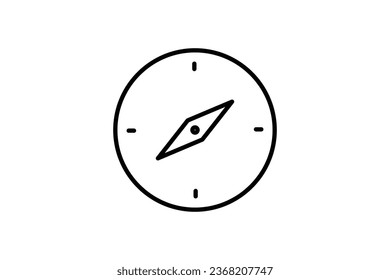 Compass icon. icon related to direction and purpose. suitable for web site design, app, user interfaces, printable etc. Line icon style. Simple vector design editable