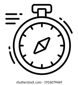 Compass icon related Map location and navigation line icon. Traffic and travel vector icon.
