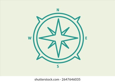 Compass icon. icon related to UI elements. suitable for web site, app, user interfaces,element, printable etc. line icon style. simple vector design editable