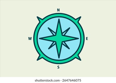 Compass icon. icon related to UI elements. suitable for web site, app, user interfaces,element, printable etc. flat line icon style. simple vector design editable