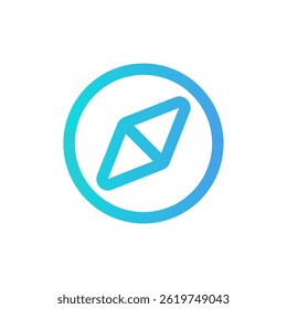 A compass icon representing navigation and direction, suitable for travel or outdoor applications.