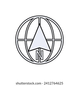 Kompasssymbol. Rose, Nordorientierung. Navigation, Adventure Navigation. Symbol für Reiseausrüstung - Vektorgrafik.
