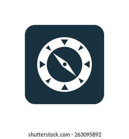 compass icon Rounded squares button, on white background 