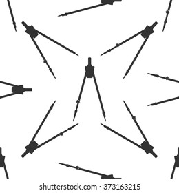 Compass icon seamless pattern on white background. Vector Illustration