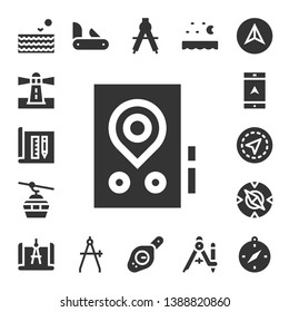 compass icon set. 17 filled compass icons.  Collection Of - Sea, Lighthouse, Architecture, Gps, Cableway, Navigation, Compass, Penknife