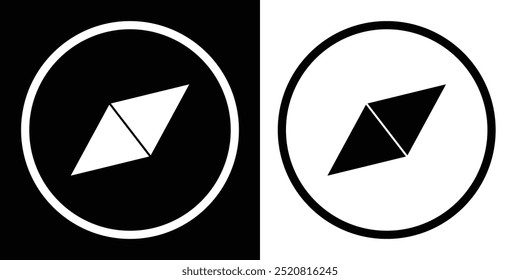Compass icon set. Arrow compass icon sign and symbol black and white background. Flat icon for website design and development element of navigation. Simple illustration.