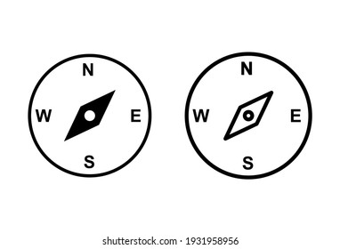 Compass icon set. arrow compass icon vector