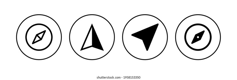 Compass icon set. arrow compass icon vector