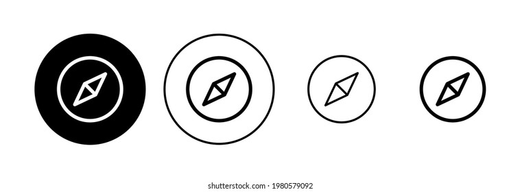 Compass icon set. arrow compass icon vector