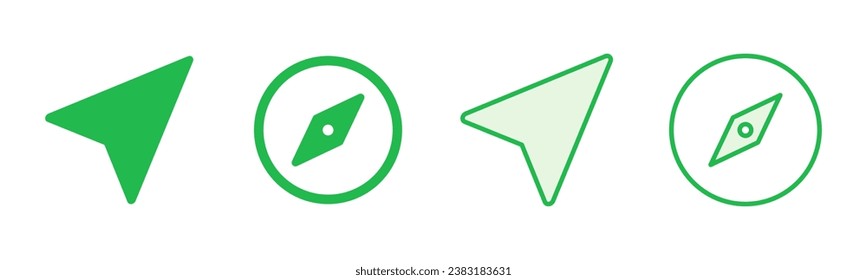 Compass icon set. arrow compass icon vector