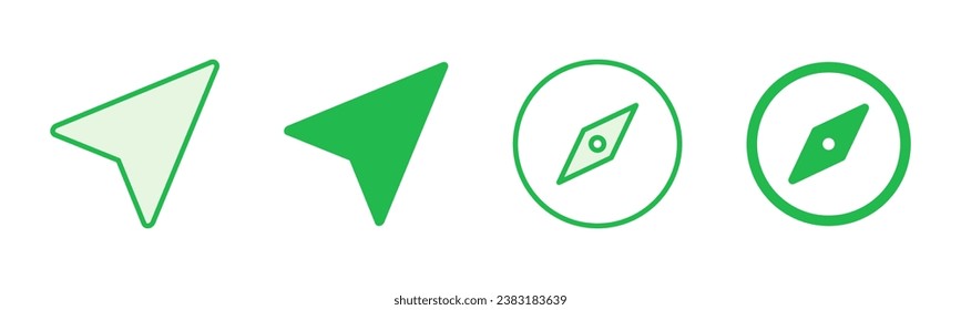 Compass icon set. arrow compass icon vector