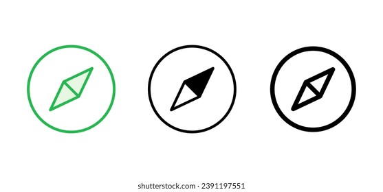 Compass icon set. arrow compass icon vector