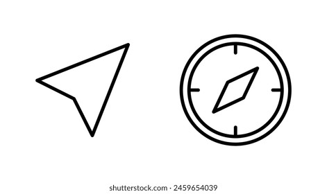 Compass icon set. arrow compass icon vector