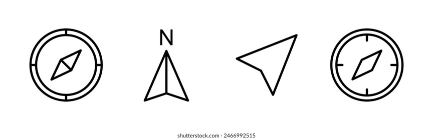 Compass icon set. arrow compass icon vector