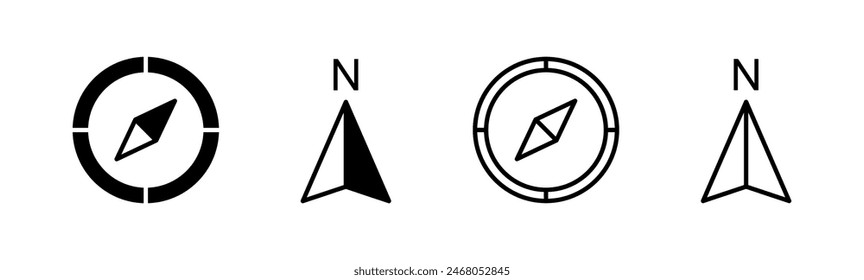 Compass icon set. arrow compass icon vector