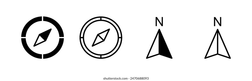 Compass icon set. arrow compass icon vector