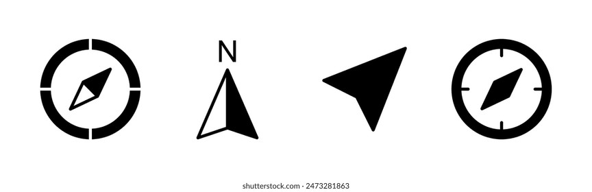 Compass icon set. arrow compass icon vector