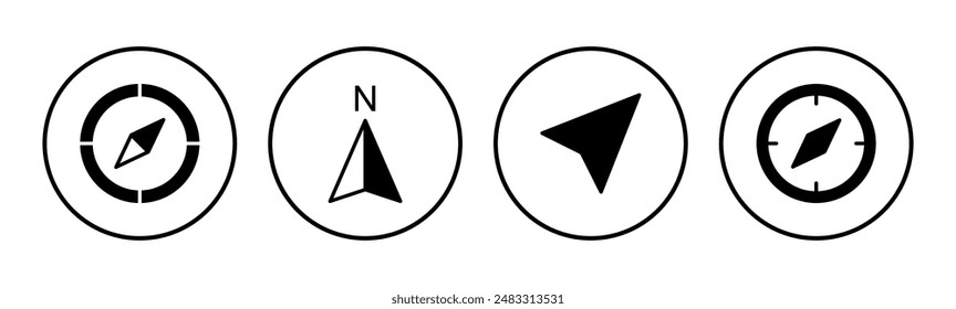 Compass icon set. arrow compass icon vector