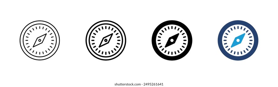 Compass icon set. arrow compass icon vector