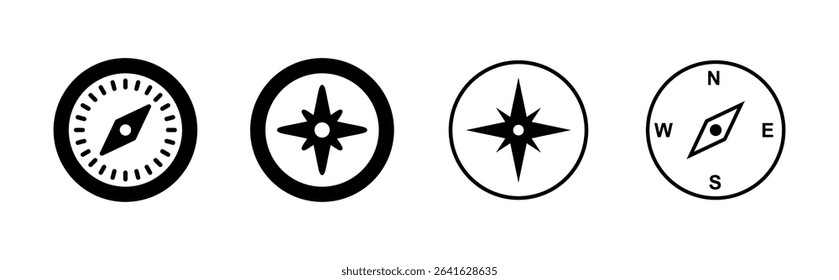 Compass icon set. arrow compass icon vector