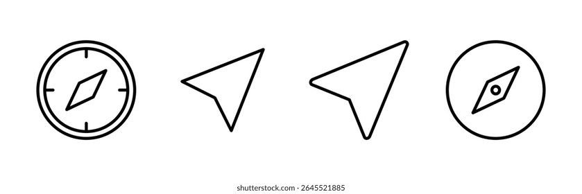 Compass icon set. arrow compass icon vector