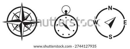 Compass icon set. arrow compass icon vector