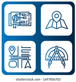 compass icon set. Collection of Guide, Navigator, Navigation, Compass icons