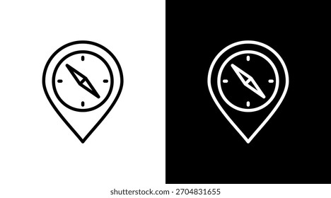 Brújula con diseño de conjunto de iconos