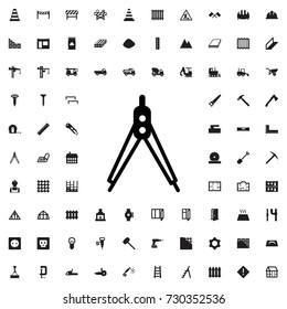 Compass icon. set of filled construction icons.