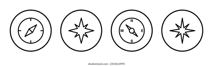 Compass icon set illustration. arrow compass icon sign and symbol