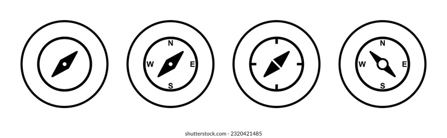 Compass icon set illustration. arrow compass icon sign and symbol