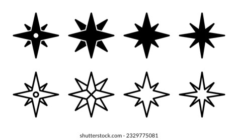 Compass icon set illustration. arrow compass icon sign and symbol