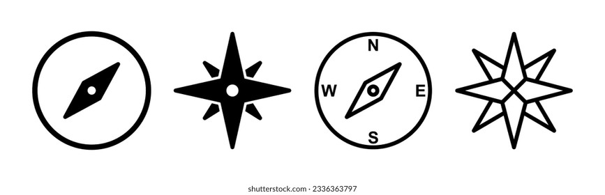 Compass icon set illustration. arrow compass icon sign and symbol