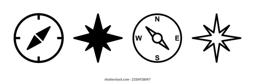 Compass icon set illustration. arrow compass icon sign and symbol