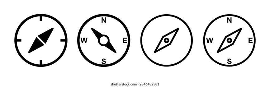 Compass icon set illustration. arrow compass icon sign and symbol