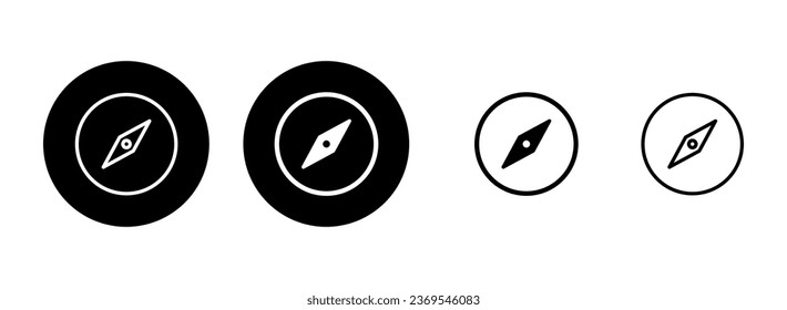 Ilustración de conjunto de iconos de brújula. símbolo de icono de brújula de flecha