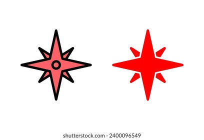 Kompass-Icon-Set-Illustration. Symbol für Pfeilkompass und Symbol