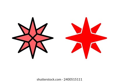 Ilustración de conjunto de iconos de brújula. símbolo de icono de brújula de flecha