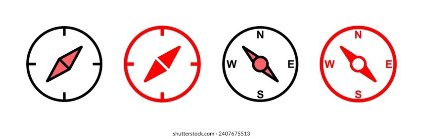 Compass icon set illustration. arrow compass icon sign and symbol