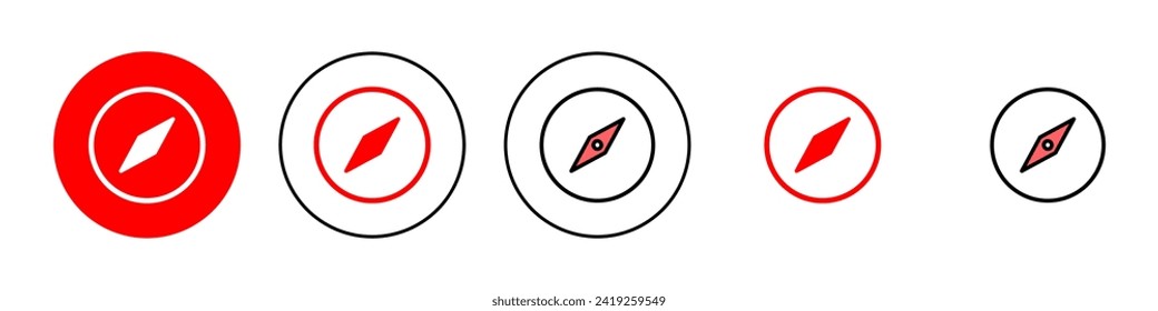 Compass icon set illustration. arrow compass icon sign and symbol
