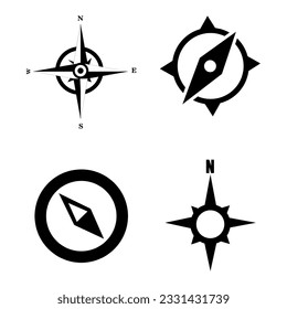 Compass icon set illustration flat design on white background..eps

