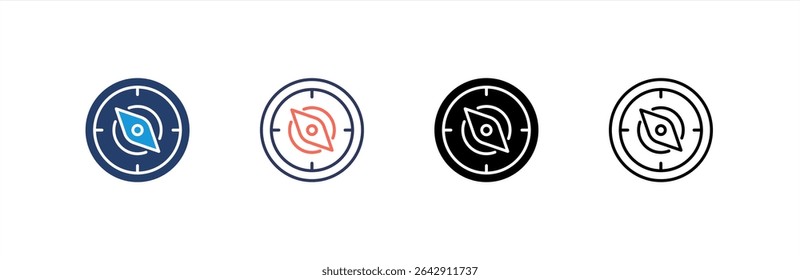 Compass icon set multiple style collection