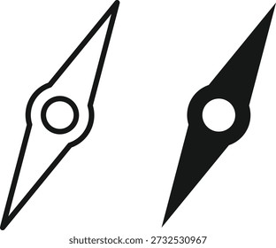 Compass Icon Set. Navigation and travel symbols. Directional Guide Symbols. North south east west icons. Geography and adventure signs
