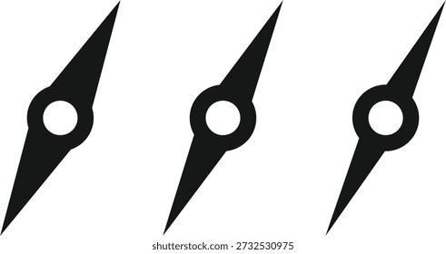 Compass Icon Set. Navigation and travel symbols. Directional Guide Symbols. North south east west icons. Geography and adventure signs
