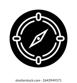 Compass icon set. Navigation compass vector. Line and glyph wind rose compass