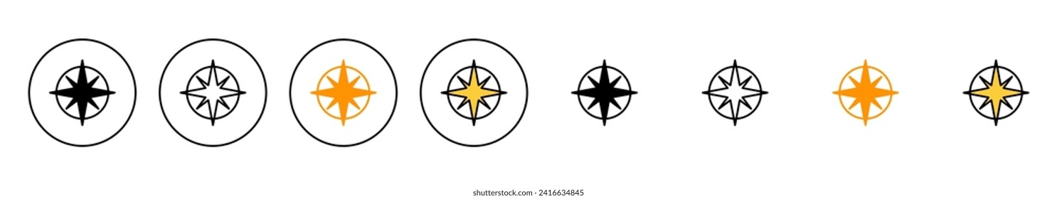 Compass icon set vector. arrow compass icon sign and symbol