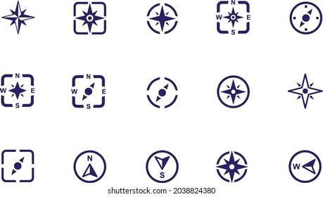 Compass icon set vector design