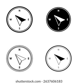 Compass icon set. Vector illustration.