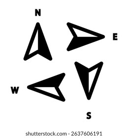 Compass icon set. Vector illustration.