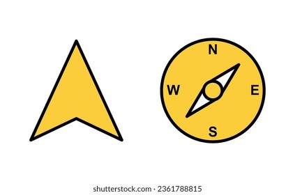 Compass icon set for web and mobile app. arrow compass icon sign and symbol